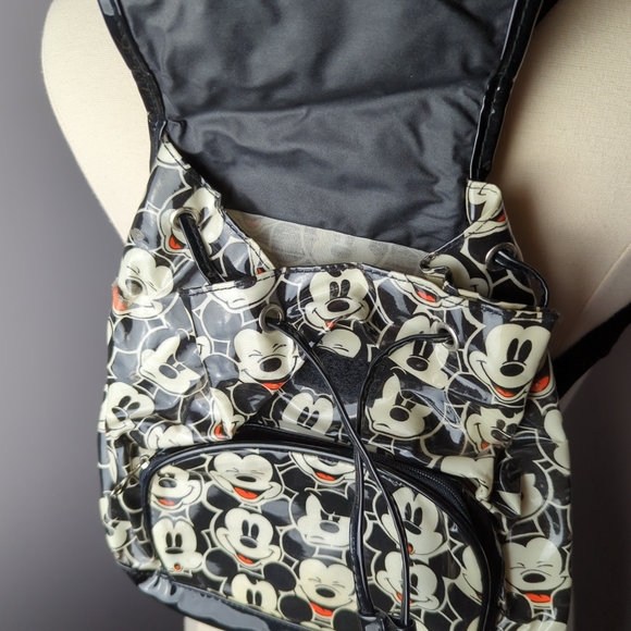 Disney Mickey Mouse Mini Backpack ~ All-Over Pattern ~ Adjustable Straps - Picture 2 of 10